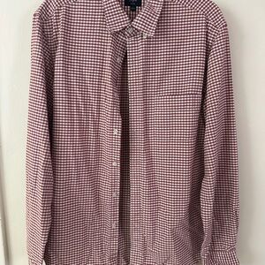 J. Crew Red and White Checkered Men's Shirt